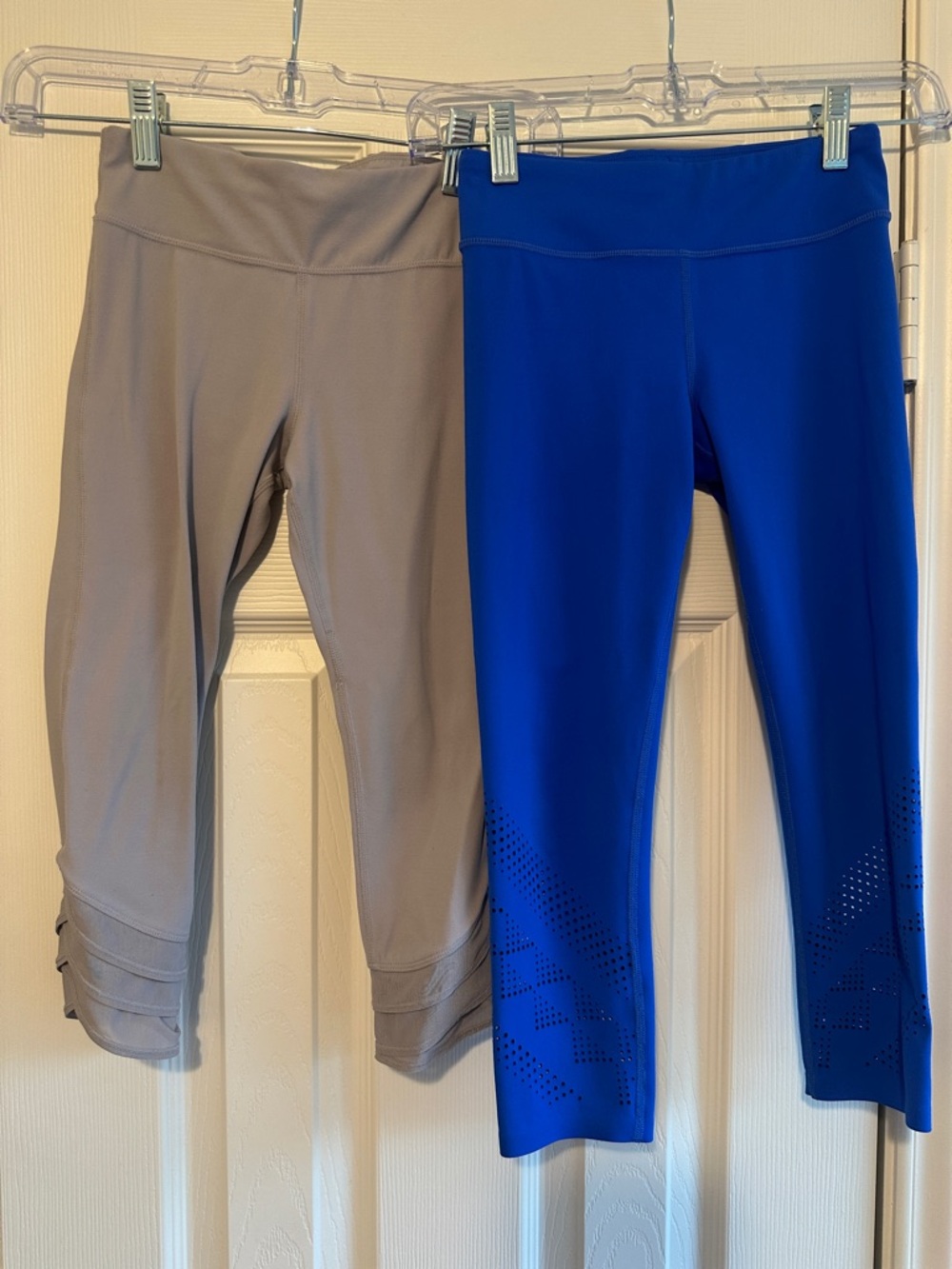 Athleta Girl Capri Leggings in Mauve Taupe and Varsity Blue - Bundle of 2